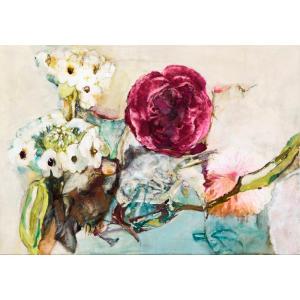 絵画 日本画 橋口幾三郎「バラ」額入り 絵寸法45×37cm 日本の名画 壁