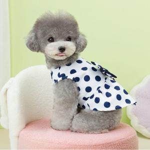 犬 服 春 夏 ドット 水玉 ワンピース リボ...の詳細画像4
