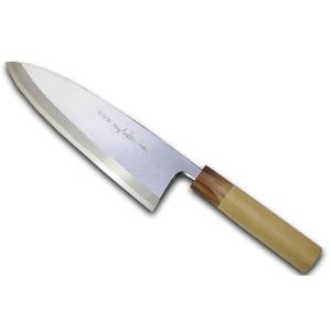 包丁 堺一文字光秀 白鋼 霞研 左 鎌薄刃包丁210mm【送料無料・名入れ