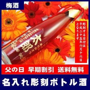 名入れ彫刻ボトル梅酒360ml[W-8]【オリジナルラベル】【蔵元直送】