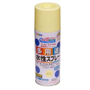 アサヒペン:水性多用途スプレー 300ML カントリークリーム 4970925565280 塗料 ペンキ スプレー 水性 多用途スプレー 高光沢｜ichinennet-plus