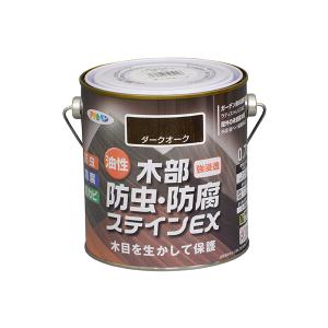 アサヒペン:油性木部防虫・防腐ステインEX 0.7L ダークオーク 4970925525246 塗料 ペンキ 油性 油性木部防虫・防腐ステインEM｜ichinennet-plus