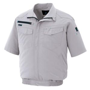AITOZ(アイトス):半袖ブルゾン 空調服 (R) (男女兼用) シルバーグレー 3L 2998 暑さ対策 ストレッチ 軽量 2998