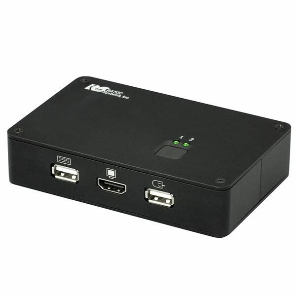ラトックシステム:4Kディスプレイ/USBキーボード・マウス パソコン切替器 RS-250UHDP-...