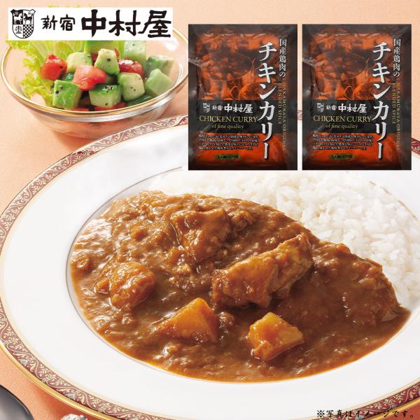 新宿中村屋 国産鶏肉のチキンカリー 170g×2袋 (340g)  1000円ポッキリ チキンカレー...