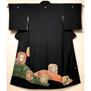 リサイクル着物 黒留袖 本加賀友禅 畠山登謹製 草花 鶴 飛鶴 華やか