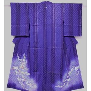 アンティーク着物 振袖 黄緑 大扇面 牡丹 薔薇 桜 藤 レトロ 大正