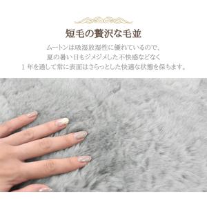 ムートン シートクッション 角形 40×40c...の詳細画像4