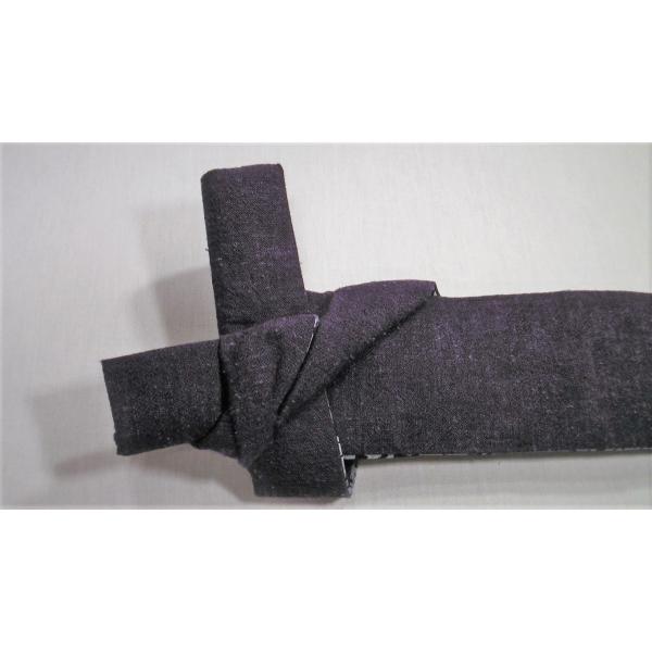 ワンタッチ　メンズ角帯　一力帯　神田結び　帯幅８０ｍｍ　紫　遠州紬