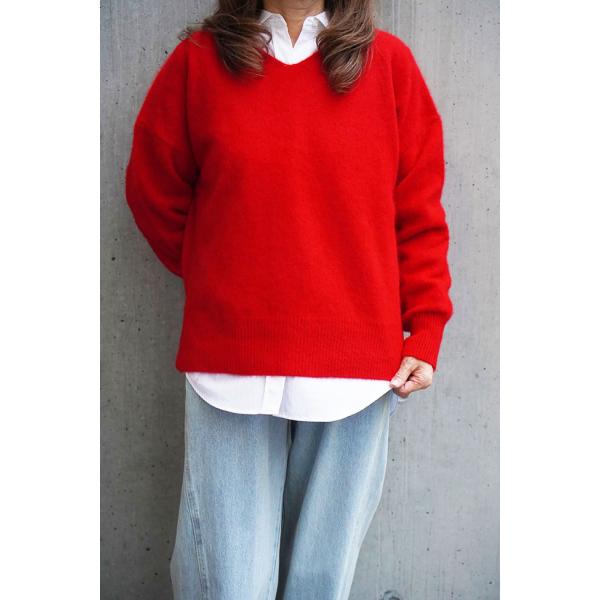 ATELIER SIX アトリエシックス レディース Vネックニットセーター ラクーン ウール素材 ...