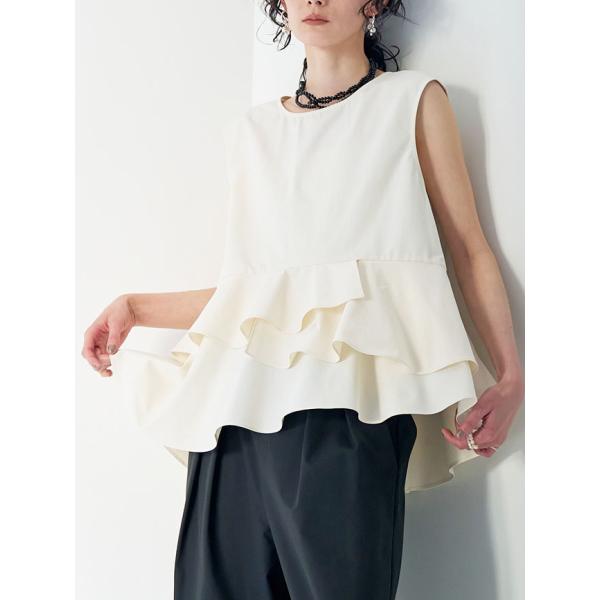 CHIGNON シニヨン ソフトタフタ ペプラム ブラウス レディース ストレッチ 春夏 1863-...