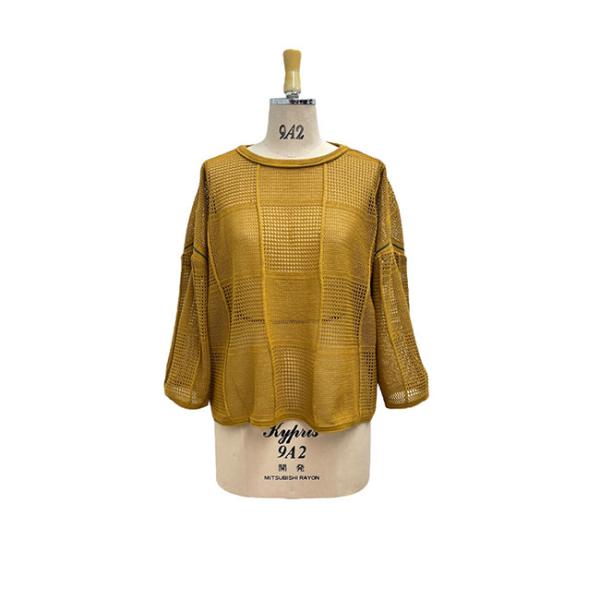 【30％OFF】ayane アヤン レディースニット 格子柄メッシュ編ニット 春夏 メッシュ 涼しい...