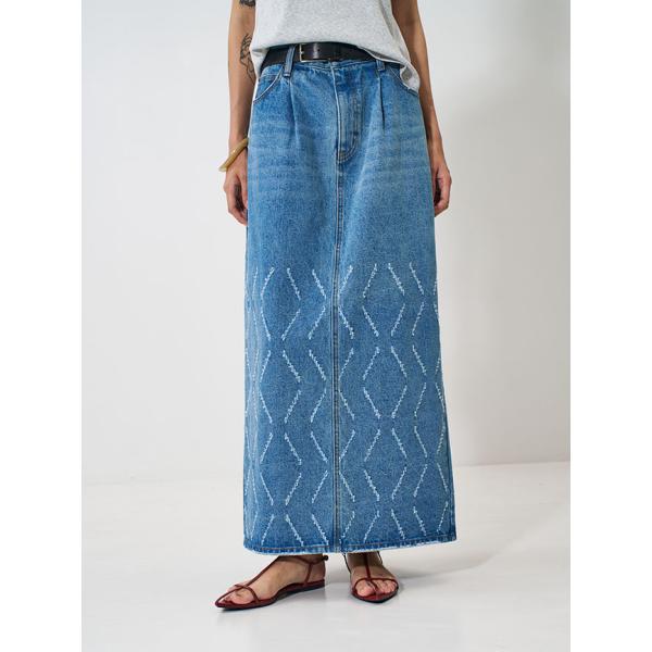 YENN イェン レーザーカット デニムスカート レディーススカート ナロースカート y261-22...