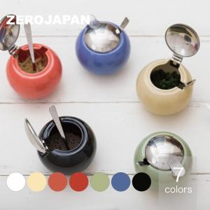 日本製 陶器 薬味入れ スプーン付き 黒マット 四角蓋物 一味 塩 山椒