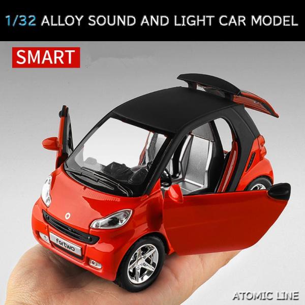 ベンツ smart fortwo 1/24 ミニカー  ライト点滅 エンジンサウンド 合金モデル 模...