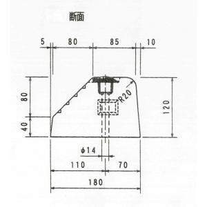 コンクリート製車止めブロック(反射板付) パー...の詳細画像3