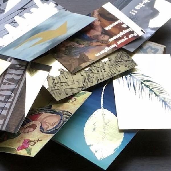 アートラヴァー 金箔厚盛両面メッセージカード クラフトシール付き 6枚セット GLICA