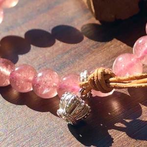 SV925 ストロベリークォーツ ブレスレット アフリカングレナデン 王冠 クラウン