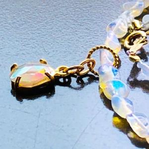オパール ローズカット ペンダント オパール小石 ネックレス プレシャスオパール セット K18YG...