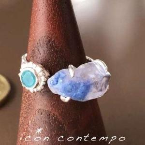 指輪 SV925大粒ブルーガーデン デュモルチェライトインクォーツ原石 グランディディエライト オー...