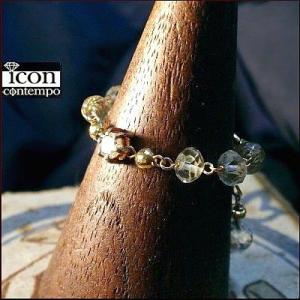 K18YG ダイヤモンド スキャポライト(ブリオレット) スモーキーレモンシトリン チェーンリング