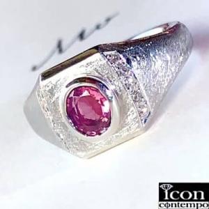 PT900 パパラチャサファイア 0.5ctup リング ダイヤモンド パパラチアサファイア テクス...