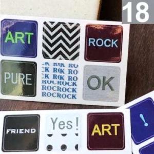 言葉のチカラ テキスタイル シール ステッカー 18枚セット パワーワード 英国チル ビンテージカラ...