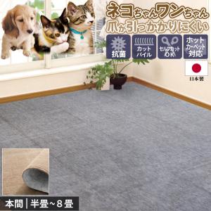 カーペット ラグ 国産 6畳 286×382cm 本間 京間 抗菌 防臭 オール