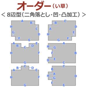 二角落とし凸凹E〜J ８辺型 ★い草カーペット・ラグ本体と一緒にご注文ください｜iconyt