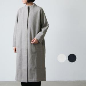 evameva (エヴァムエヴァ) press wool long coat / プレスウールロングコート｜icora