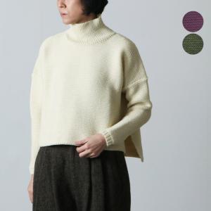 Kerry Woollen Mills (ケリーウーレンミルズ) Pearl Stitch Polo Neck Sweater / パールステッチポロネックセーター｜icora