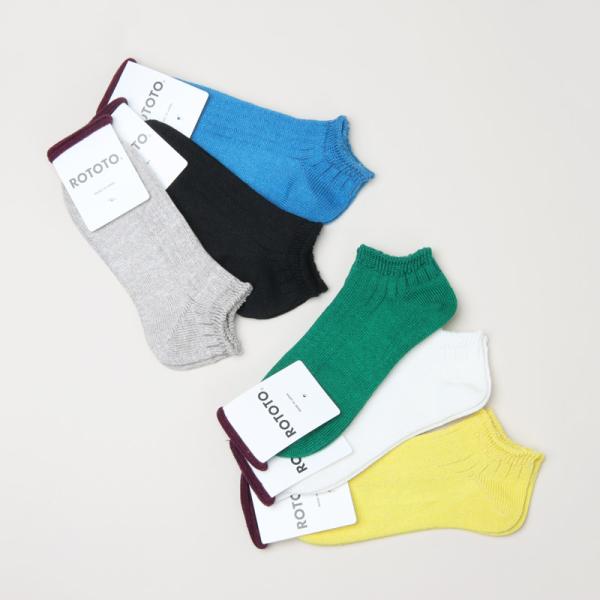 RoToTo (ロトト) LINEN COTTON RIBBED SHORT SOCKS / リネン...