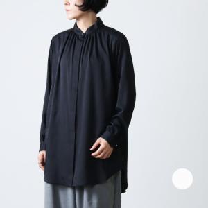 whyto (ホワイト) Stand collar tunic shirt / スタンドカラーチュニックシャツ｜icora