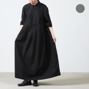 【30% OFF】THE HINOKI (ザ ヒノキ) Organic Cotton Twill Half Sleeve Dress / オーガニックコットンツイルハーフスリーブドレス｜icora