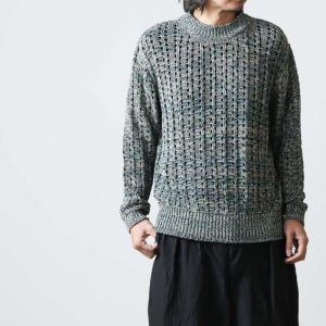 08sircus (ゼロエイトサーカス) GIMA cotton melange crew neck sweater / メランジクルーネックセーター｜icora