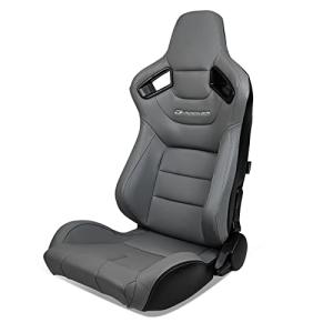 IKON MOTORSPORTS ユニバーサルレーシングシート デュアルスライダー付き ポリウレタン&カーボンレザー リクライニング可能 左運転の商品画像