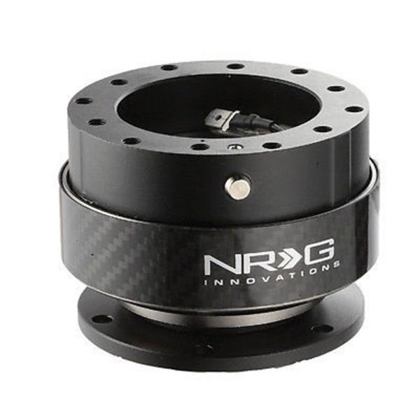 NRG ステアリングホイール クイックリリースキット Gen 2.0 ブラック カーボンリング付き ...