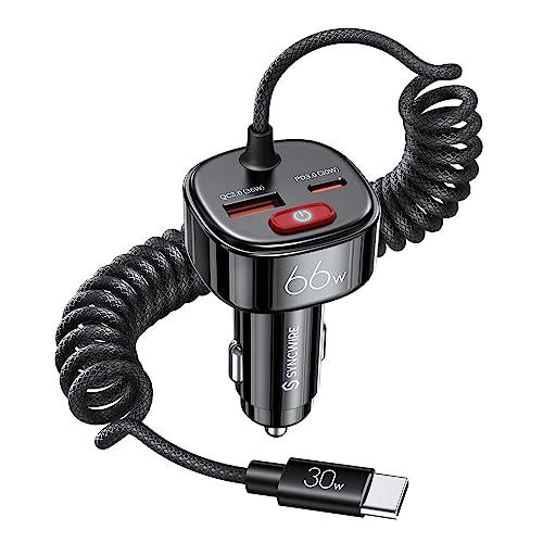 Syncwire USB C 車用充電器 バッテリー漏れ防止 66W 超高速カーアダプター PD &amp;...