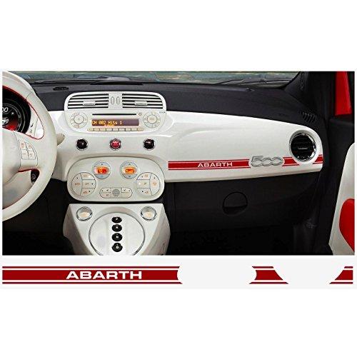Fiat 500 Abarthダッシュボードデカール2個。Abarth レッド