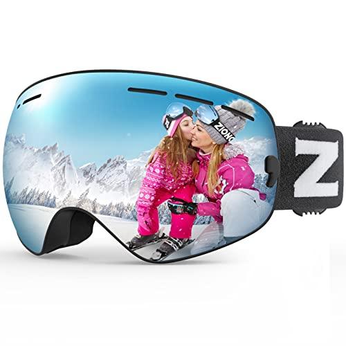 ZIONOR XMINI キッズ スキー スノーボード ゴーグル 取り外し可能レンズ UV保護 曇り...