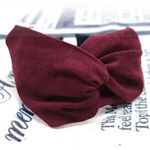 レディース カチューシャ クロス 幅広 コーデュロイ ボルドー  限定品 icotera イコテラ  rb679