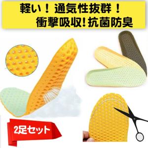 【2足セット】 インソール 衝撃吸収 中敷き メンズ レディース かかと クッション ハニカム 男性 スポーツ 軽い 抗菌 防臭 消臭 通気性 立ち仕事