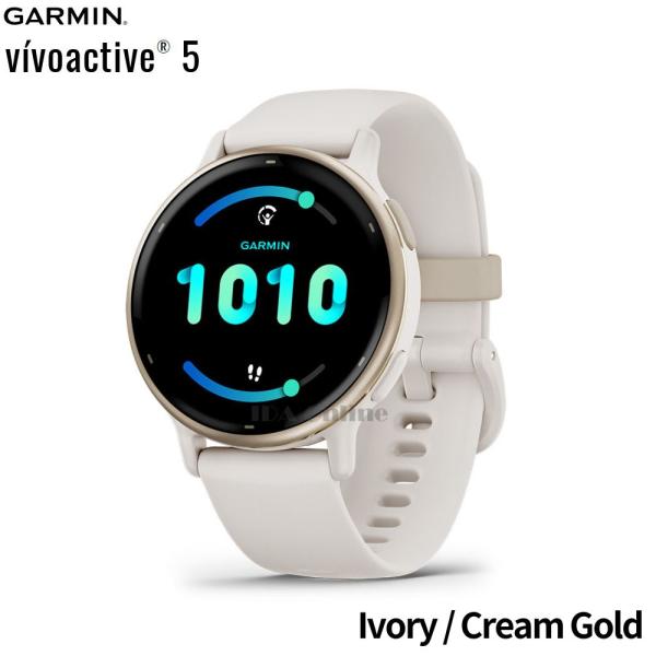 ガーミン vivoactive5 Ivory/Cream Gold GPS スマートウォッチ GAR...