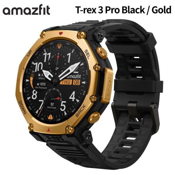 液晶保護フィルム付 Amazfit T-Rex 3 Pro Black/Gold 48mm スマート...