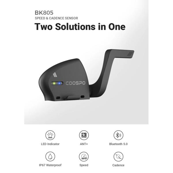 COOSPO BK805 スピード＆ケイデンスセンサーBluetooth 5.0＆ANT+ アプリ ...