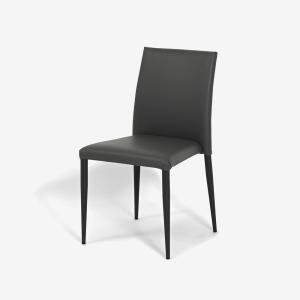 大塚家具 IDC 2020年製 ダイニングチェア 2脚セット ブラック モダン 大塚家具 ダイニングチェア「ルッソ」総革張り ブラック色【※AR対応