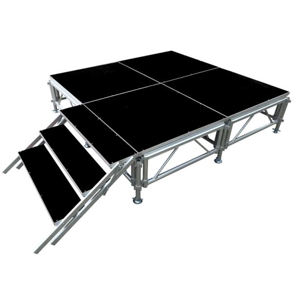 イベントステージ 2x2m 折りたたみ アルミ ステージセット 軽量 組立 朝礼台 ステージ台 指揮...