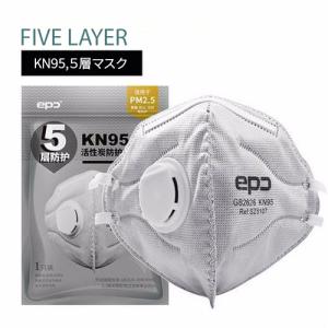 KN95 マスク グレー 大口径 バルブ付 防塵マスク 活性炭フィルター 5層構造 N95 mask 首掛け 耳掛け