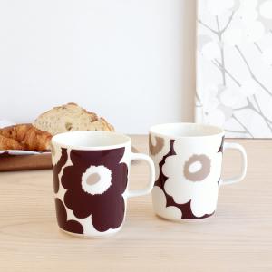 マリメッコ ウニッコ マグカップ 250ml 2個セット クレイ/ダークワイン