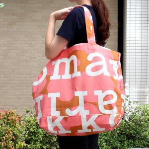 マリメッコ アーケラ ウニッコ ロゴ トートバッグ ブラウン/ピーチ/オフホワイト marimekko 北欧雑貨 北欧 マザーズバッグ 大容量 お出かけ 新生活応援｜ideale